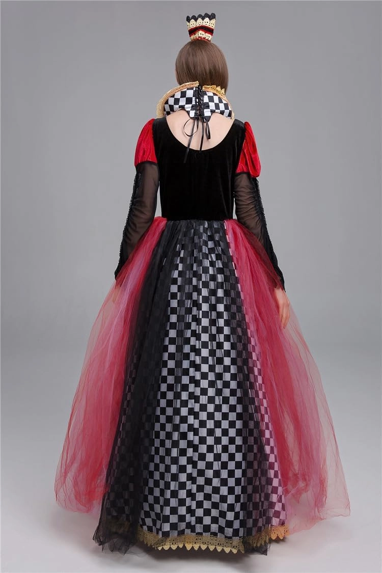 Halloween Adult Court Hearts cosplay Queen Princess Dress Masquerade Stage Performance Costume
