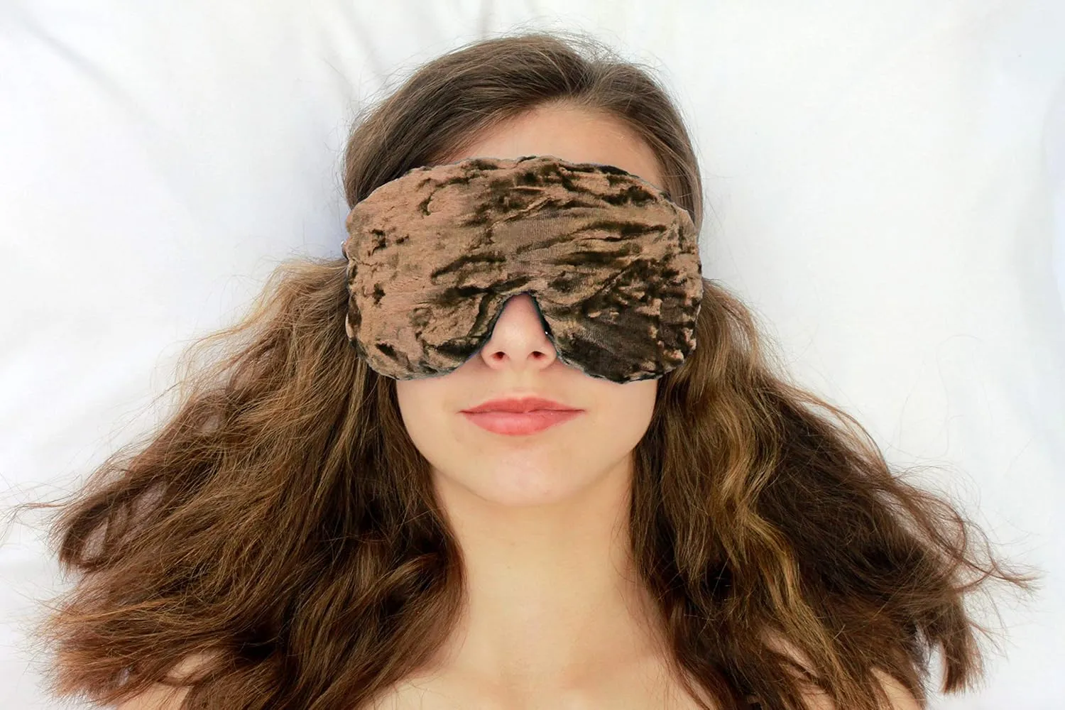 Handmade Opulence Eye Mask Pillow - Weighted Flaxseed Fill, Unscented, Satin & Velvet, Adjustable Strap - Ideal for Meditation & Restful Sleep - Blue Lagoon - TEMF-BL