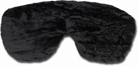 Handmade Opulence Eye Mask Pillow - Weighted Flaxseed Fill, Unscented, Satin & Velvet, Adjustable Strap - Ideal for Meditation & Restful Sleep - Black - TEMF-BK
