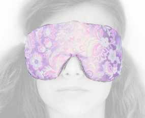 Handmade Opulence Eye Mask Pillow - Weighted Flaxseed Fill, Unscented, Satin & Velvet, Adjustable Strap - Ideal for Meditation & Restful Sleep - Lovely Lilac - TEMF-LL