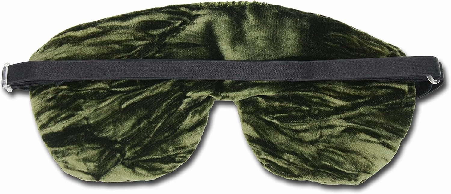Handmade Opulence Eye Mask Pillow - Weighted Flaxseed Fill, Unscented, Satin & Velvet, Adjustable Strap - Ideal for Meditation & Restful Sleep - Spring Green - TEMF-SG