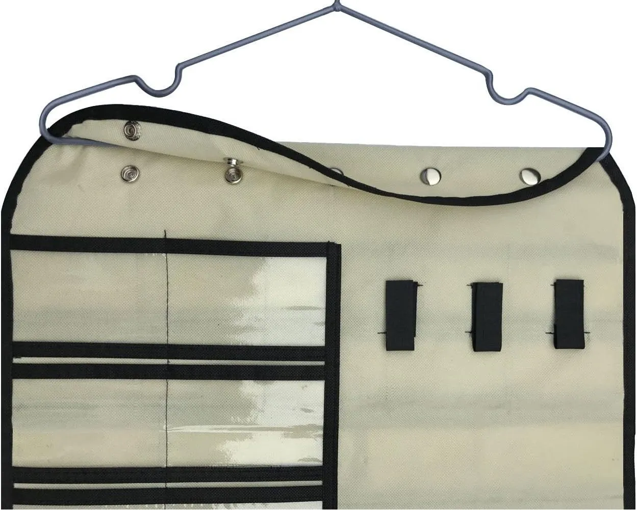 Hanging Jewelry Organizer,Accessories Organizer,56 Pocket Organizer for Holding Jewelries (Beige-56 Pockets)