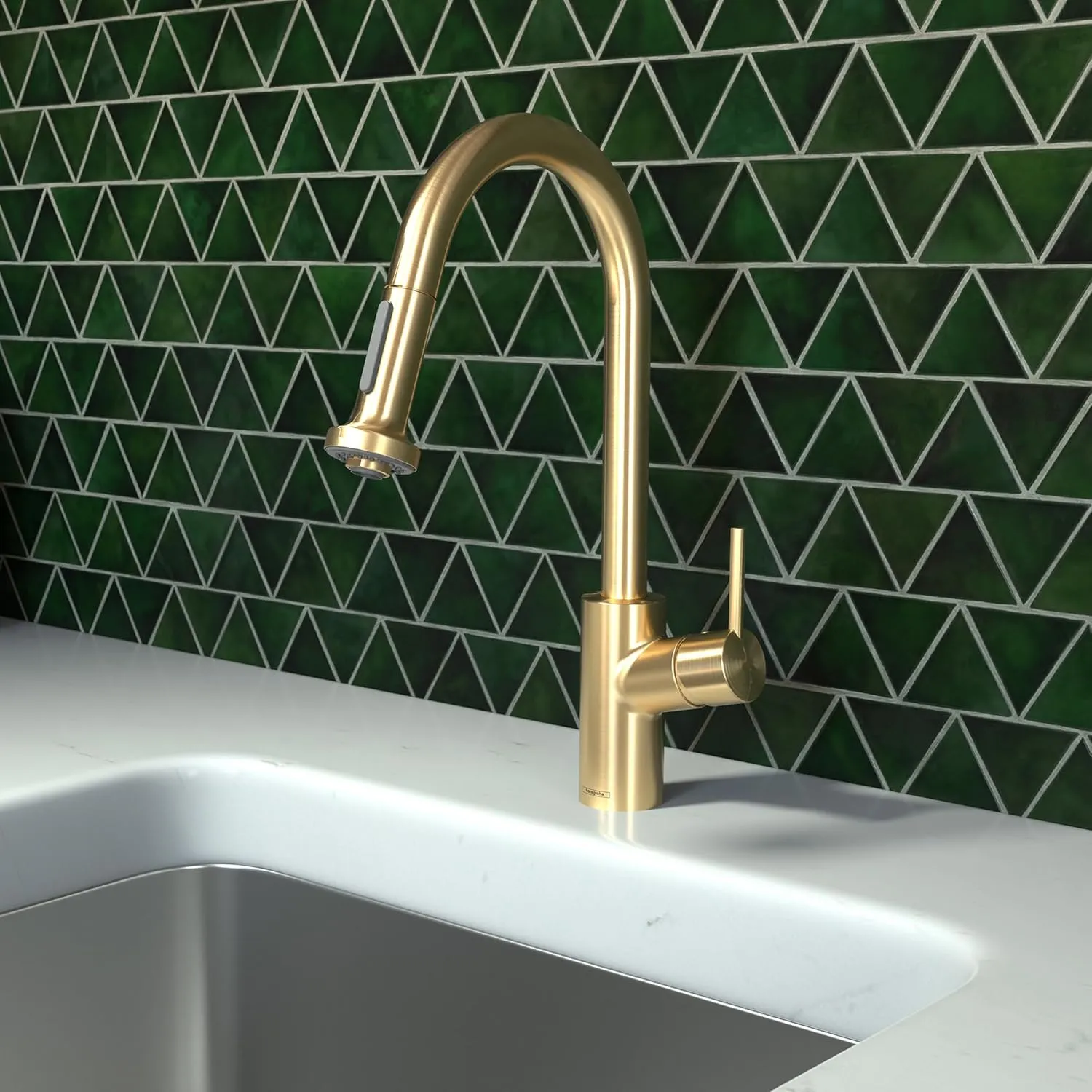 hansgrohe Talis S² Gold Bar Kitchen Faucet, Kitchen Faucets with Pull Down Sprayer, Faucet for Kitchen Sink, Magnetic Docking Spray Head, Brushed Gold Optic 04286250
