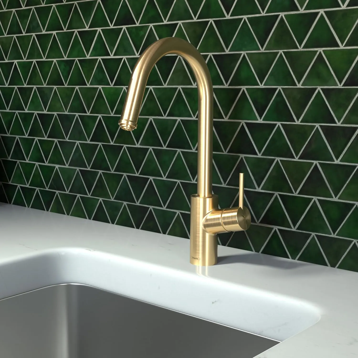 hansgrohe Talis S² Gold High Arc Kitchen Faucet, Kitchen Faucets with Pull Down Sprayer, Faucet for Kitchen Sink, Magnetic Docking Spray Head, Brushed Gold Optic 14872251