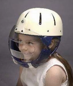 Hard Shell Helmet with face Guard - Tan, xx-Small