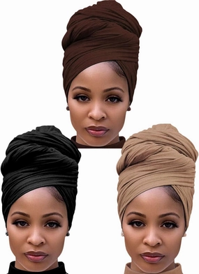 Harewom Head Wraps for Black Women Stretch Head Scarf Long African Hair Wraps Turban Headwraps Jersey Headbands