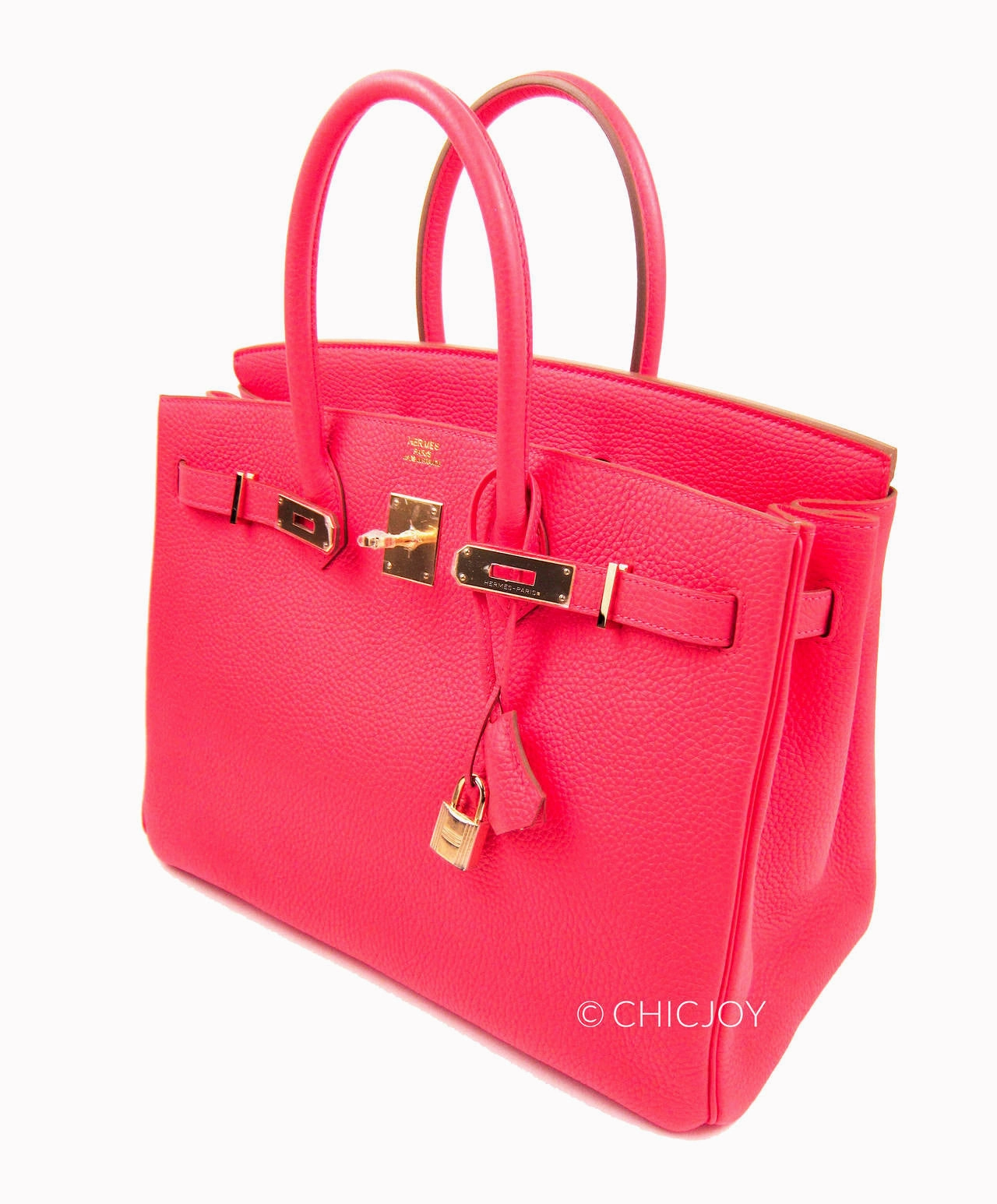 Hermes Rose Jaipur 35cm Birkin Gold Hardware GHW GLOWING