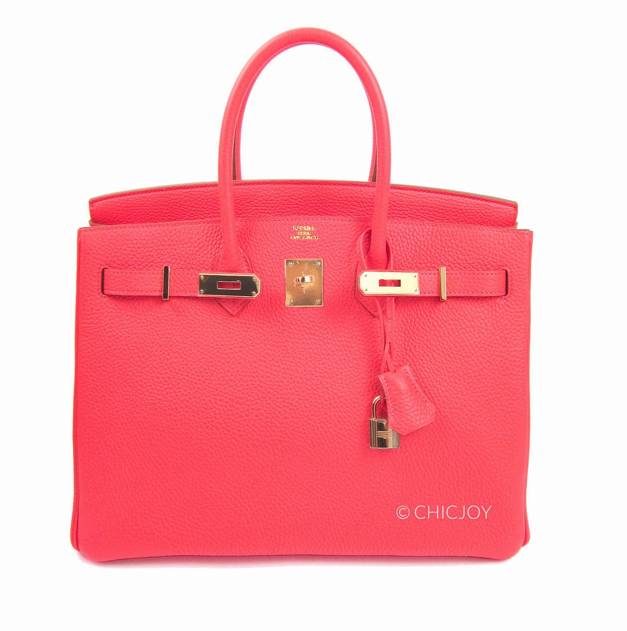 Hermes Rose Jaipur 35cm Birkin Gold Hardware GHW GLOWING