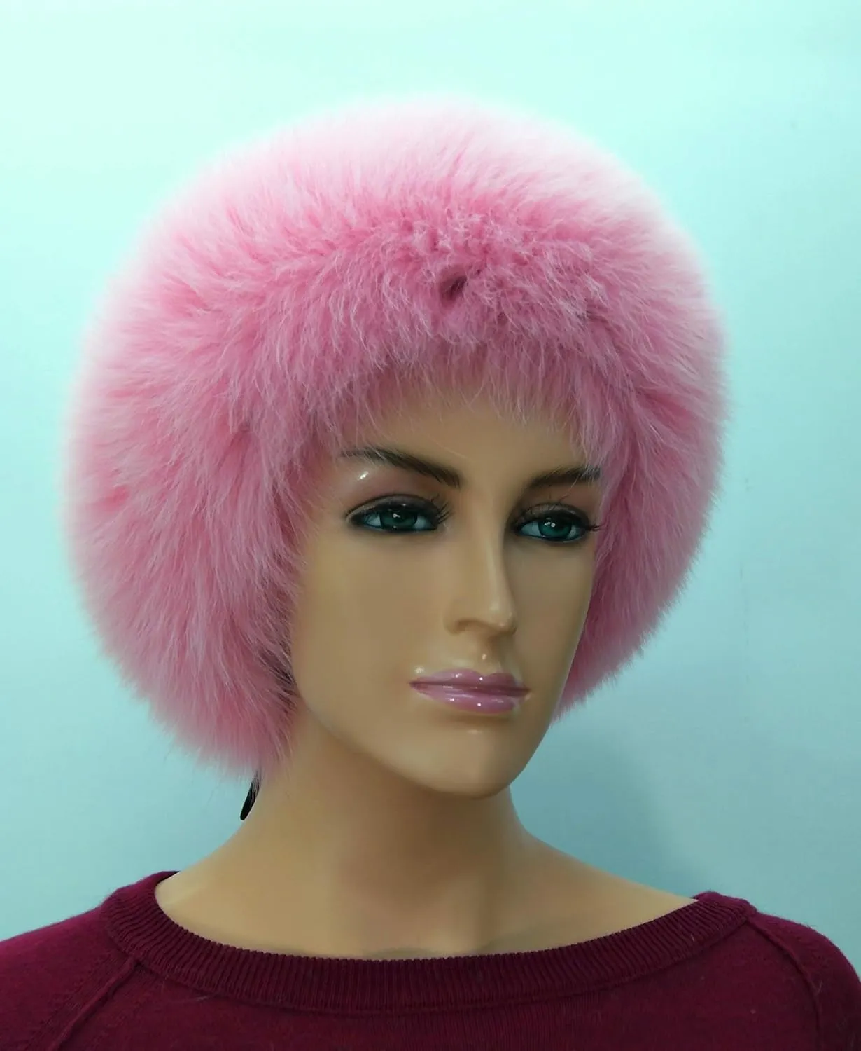 Hima 100% Real Fox Fur Full Skin Headband, Made in US