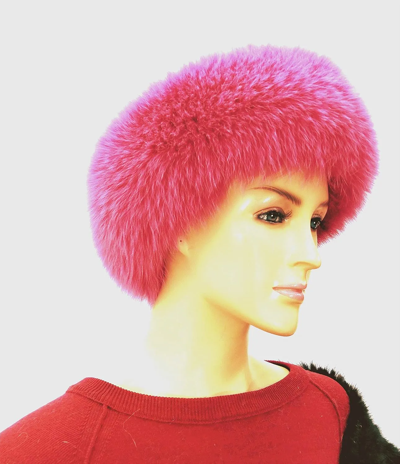 Hima 100% Real Fox Fur Full Skin Headband, Made in US