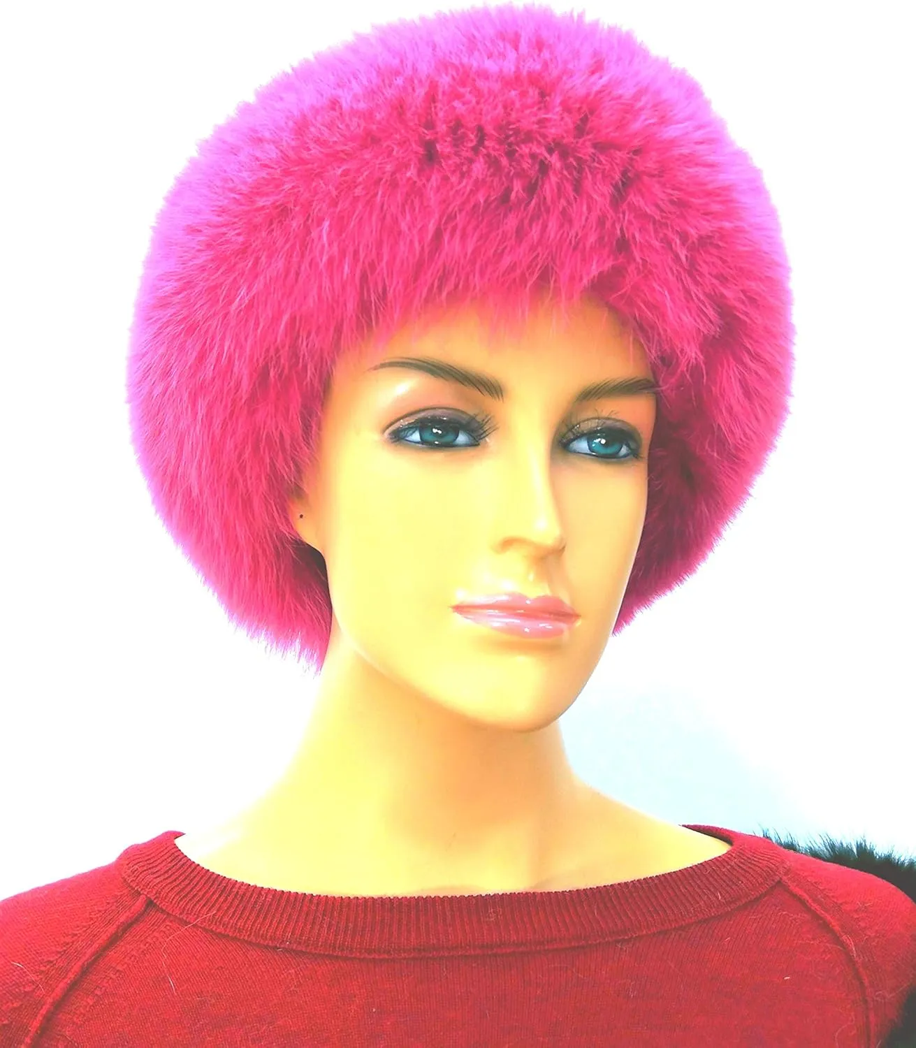 Hima 100% Real Fox Fur Full Skin Headband, Made in US
