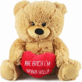 Hollabears 10" Aye Bitch I'm Tryna Holla Teddy Bear Funny Plush Gift