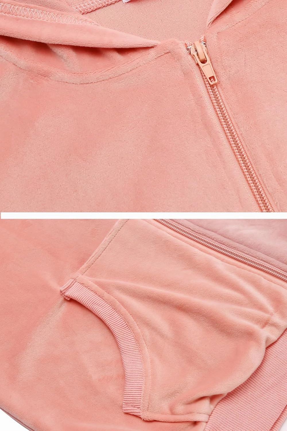 HOTOUCH Womens Casual Velour Tracksuit Set Full Zipper Hoodie Workout Pants Velvet Sweatsuit Jogging Suits XS-XXL