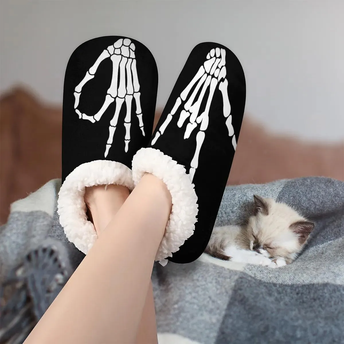 House Slippers for Women Men Winter Fuzzy Memory Foam Slippers Indoor Warm Full Slippers