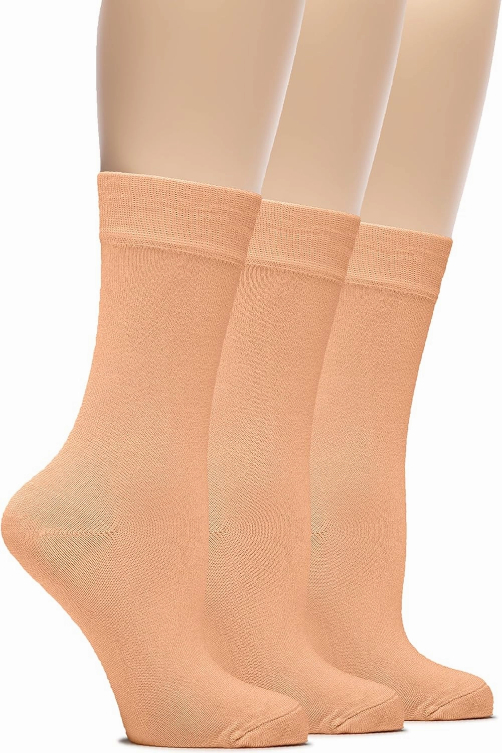 Hugh Ugoli Womens Bamboo Dress Socks, Extremely Soft & Thin & Crew Socks for Business Trouser Casual, Non-Binding, 3-6 Pairs