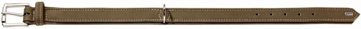 HUNTER Hunting Dog Collar, Leather, Nubuck, Robust, Soft, 60/M - L, Olive
