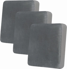 hyha Velvet Couch Cushion Covers, Soft Sofa Seat Covers for sectional 3 Cushion Couch Washable, Magic Sofa Slipcover with Elastic Bottom, Non-Slip Furniture Protector for Pets, Kid(3PC, Grey)