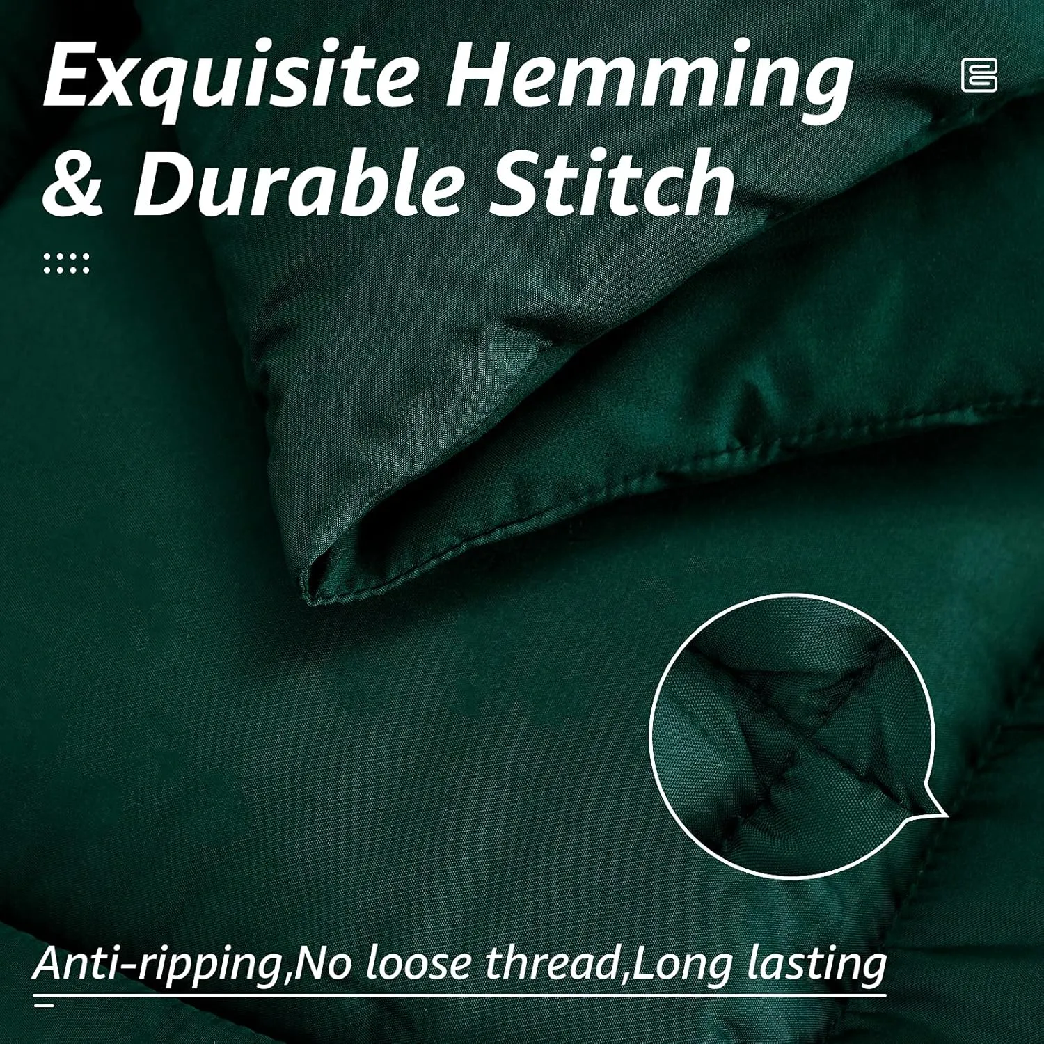 HYLEORY All Season King Size Bed Comforter - Cooling Down Alternative Quilted Duvet Insert with Corner Tabs - Winter Warm - Machine Washable - Emerald Green