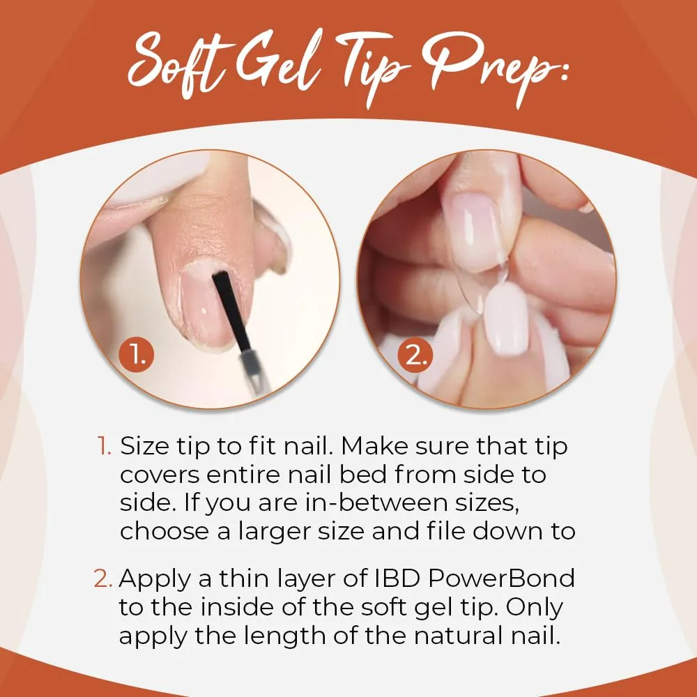 IBD Clear Soft Gel Nail Tips - Short Almond Shape, Pre-Etched Fake Nail Extensions for Durable, Lightweight Application, Acrylic Press On Nails, 504 Tips, 1-Pack