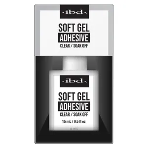 IBD Soft Gel Adhesive - Clear Nail Glue for Press On Nails & Tips, Acrylic Extensions - Durable, Quick Bonding Formula, 0.5 oz