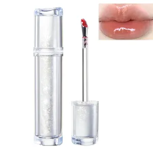 Ice Watery Lip Gloss,Mirror Tea Light Lip Glaze,Glasting Water Gloss,Lip Gloss Metal Applicator, Lip Hydrating Non-sticky Lip Gloss,Moisturizing Lip Oil No Sticky (13, 1pcs)
