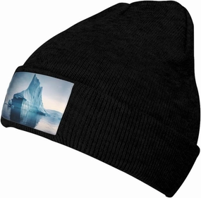 Icebergs Fashion Warm Stretch Ski Hat, Loose Beanie Hat, Unisex Outdoor Sports Travel Velvet Patch Men's Winter Knitted Hat,