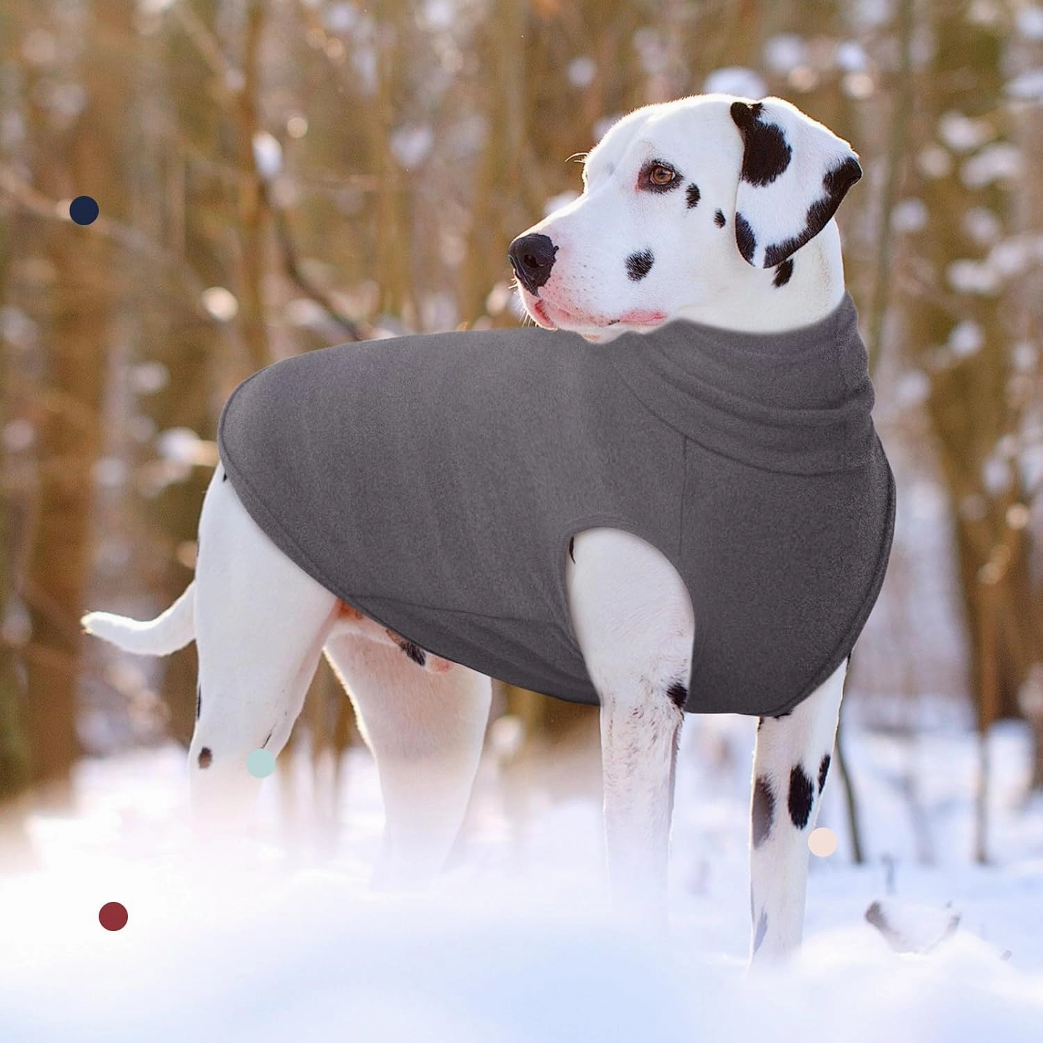 IECOii 4XL Dog Sweater - Stretch Fleece Vest, Grey, XXXX-Large, Christmas Dog Winter Clothes, Warm Pullover Fleece Turtleneck Sweatshirt for Doberman, Great Dane
