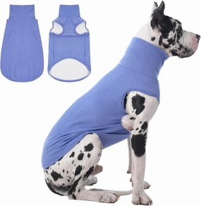 IECOii 4XL Dog Sweater,Stretch Fleece Vest Dog Sweater -Blue,XXXX-Large,Christmas Dog Sweater Big Dog Winter Clothe,Warm Pullover Fleece Dog Sweater,Turtleneck Dog Sweatshirt for Doberman,Great Dane