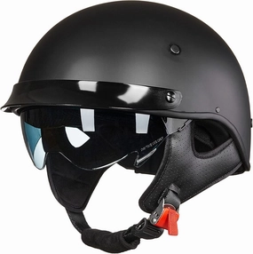 ILM Fiberglass Half Helmet Motorcycle Men Women Adult Open Face Motorcycle Helmes with Sun Visor DOT 731