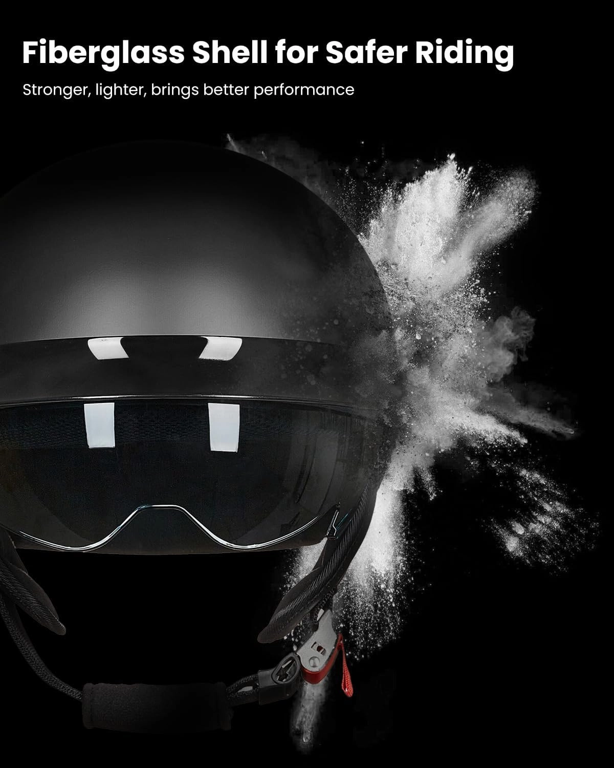 ILM Fiberglass Half Helmet Motorcycle Men Women Adult Open Face Motorcycle Helmes with Sun Visor DOT 731