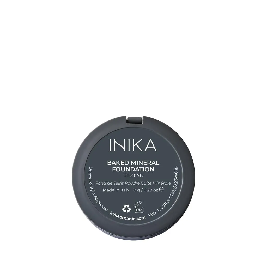 INIKA Organic Buildable Baked Mineral Foundation Compact Powder - Lightweight, Breathable Natural Base with Hydrating Squalane and Magnolia Bark Extract - Natural and Vegan Makeup, Trust, 0.28 oz