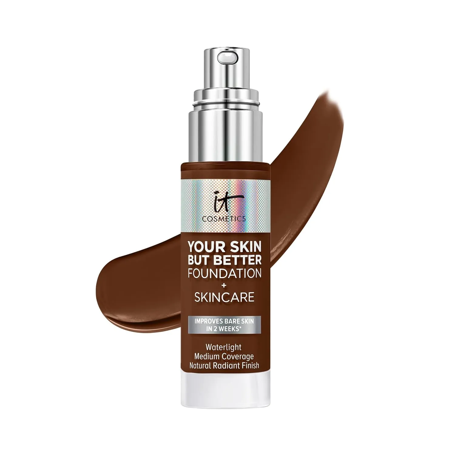 IT Cosmetics Your Skin But Better Foundation   Skincare - Hydrating Medium Buildable Coverage - Minimizes Pores & Imperfections - Natural Radiant Finish - With Hyaluronic Acid - 1.0 fl oz