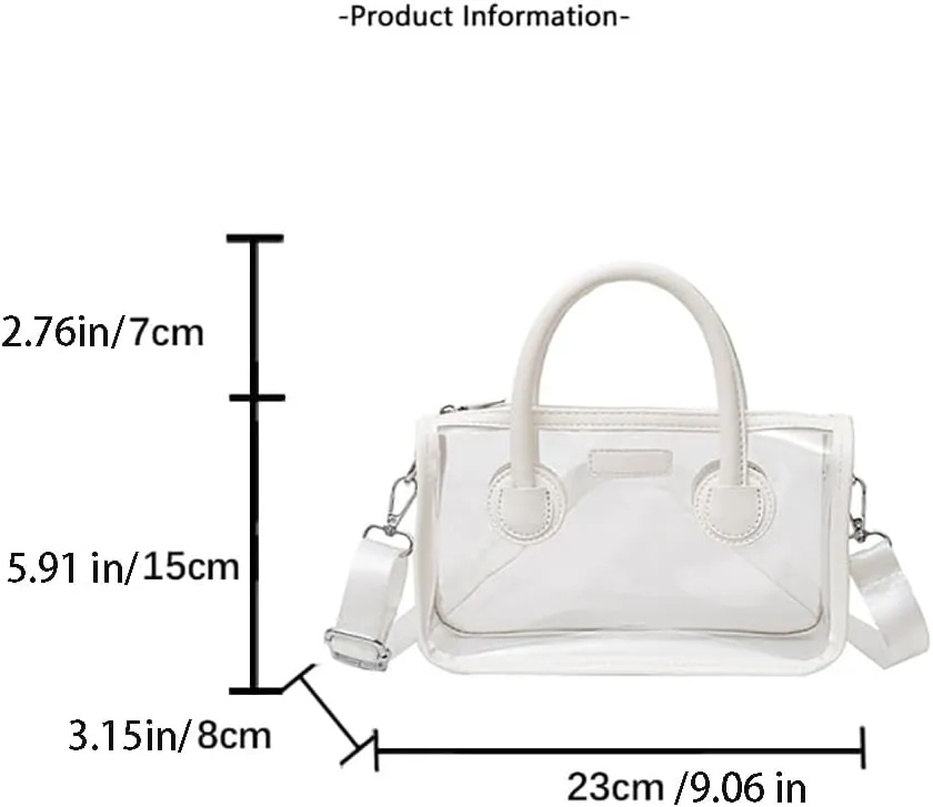 Ita bag Stadium Approved PVC Clear Purse, Top Handle Transparent Messenger Handbag with Removable Straps for Men and Women