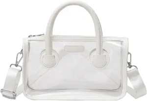Ita bag Stadium Approved PVC Clear Purse, Top Handle Transparent Messenger Handbag with Removable Straps for Men and Women