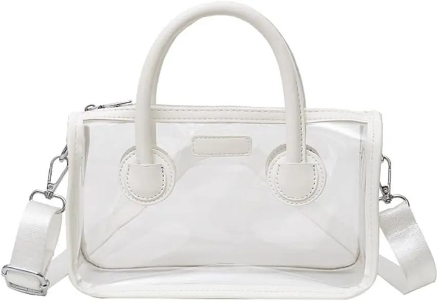 Ita bag Stadium Approved PVC Clear Purse, Top Handle Transparent Messenger Handbag with Removable Straps for Men and Women
