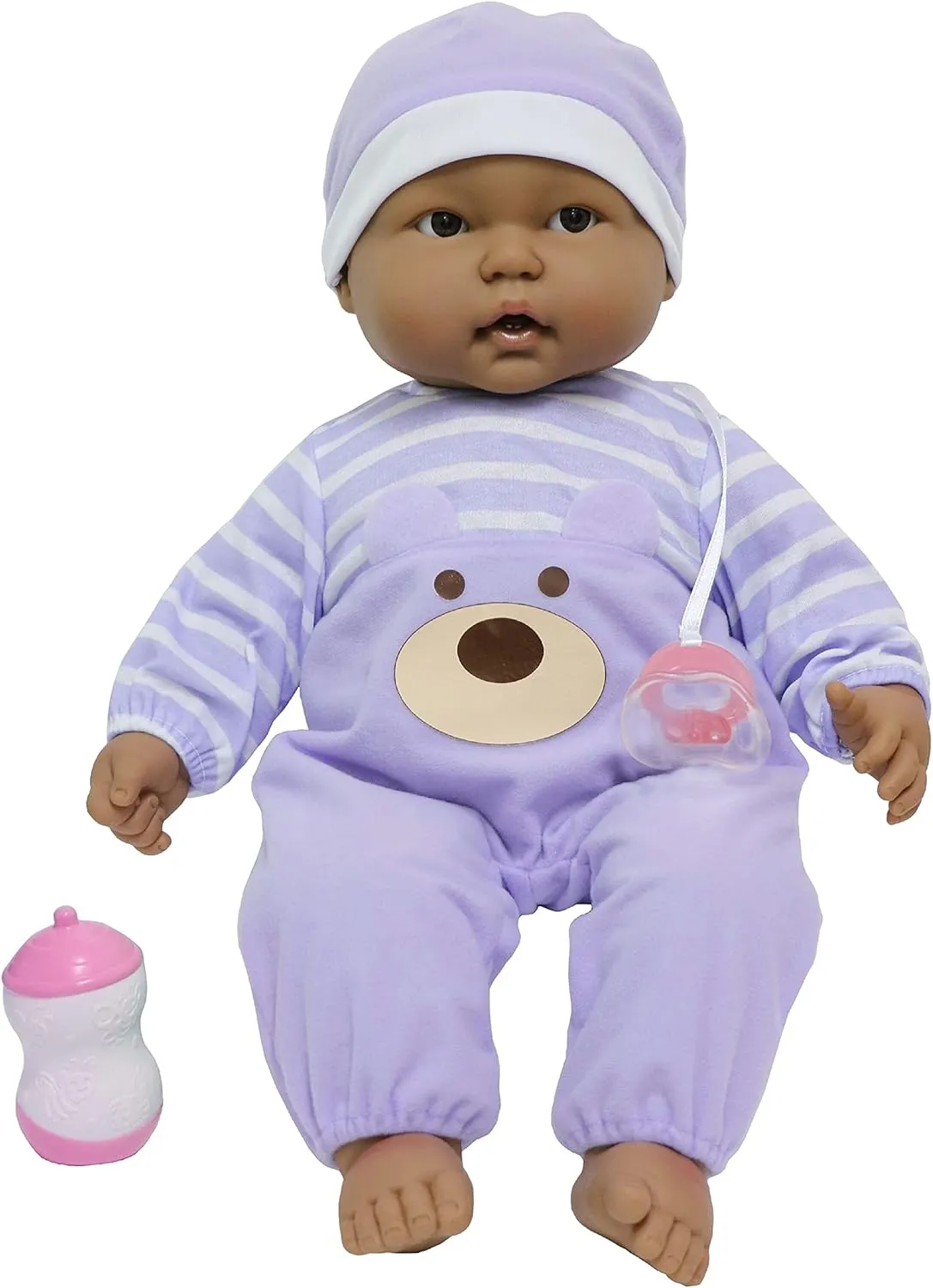 JC Toys ‘Lots to Cuddle Babies’ Hispanic 20-Inch Peach Soft Body Baby Doll and Accessories Designed by Berenguer, Purple, 35019