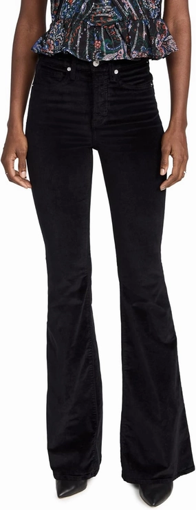 Jean Women's Sheridan Velvet Bell Bottom Jeans, Black, 26