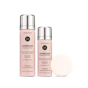 Jerome Alexander MagicMinerals AirBrush Foundation Set – Full Size & Mini Travel Size Spray Makeup, Medium Shade – Ultra-Light, Buildable, Full Coverage Formula with Anti-Aging Skincare Ingredients