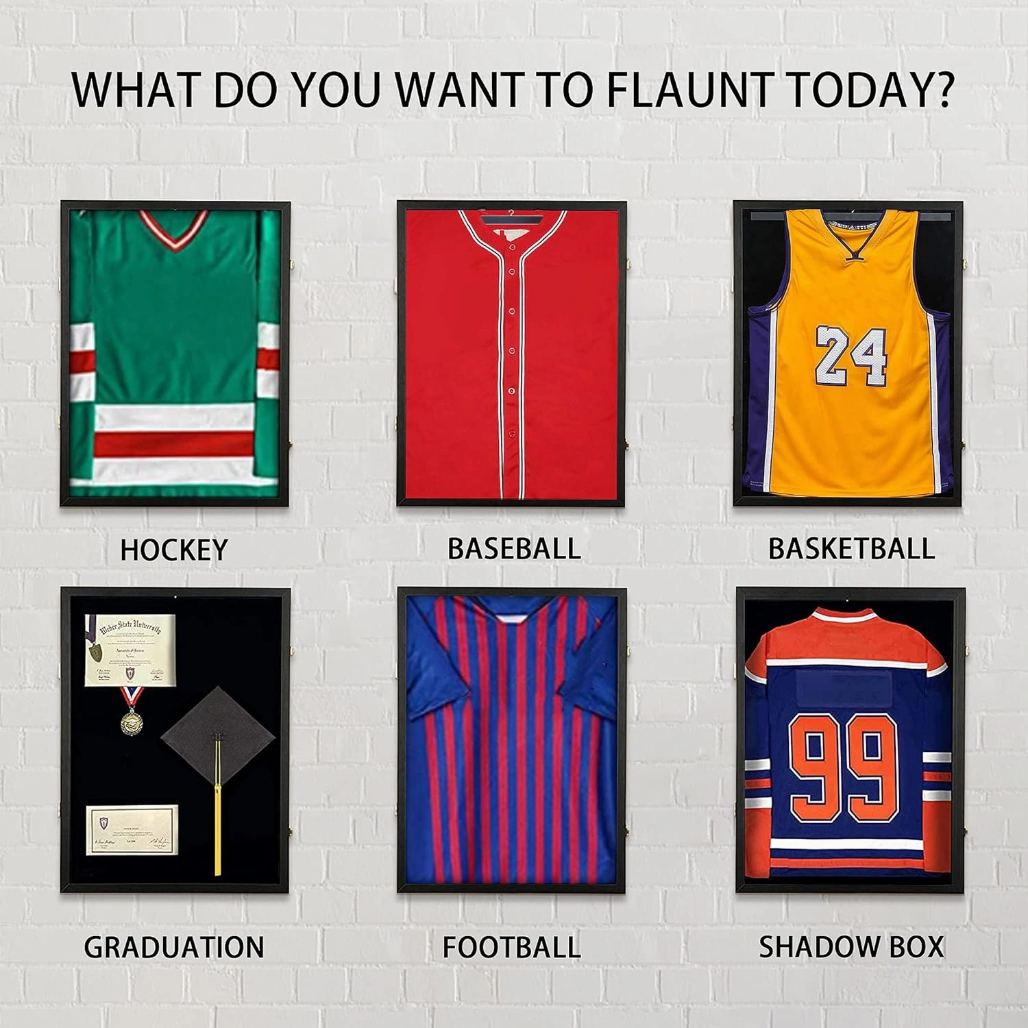 Jersey Display Frame Case, Large Lockable Shadow Box Sports Jersey Frame with 98% UV Protection Acrylic and Hanger for Baseball Basketball Football Shirt