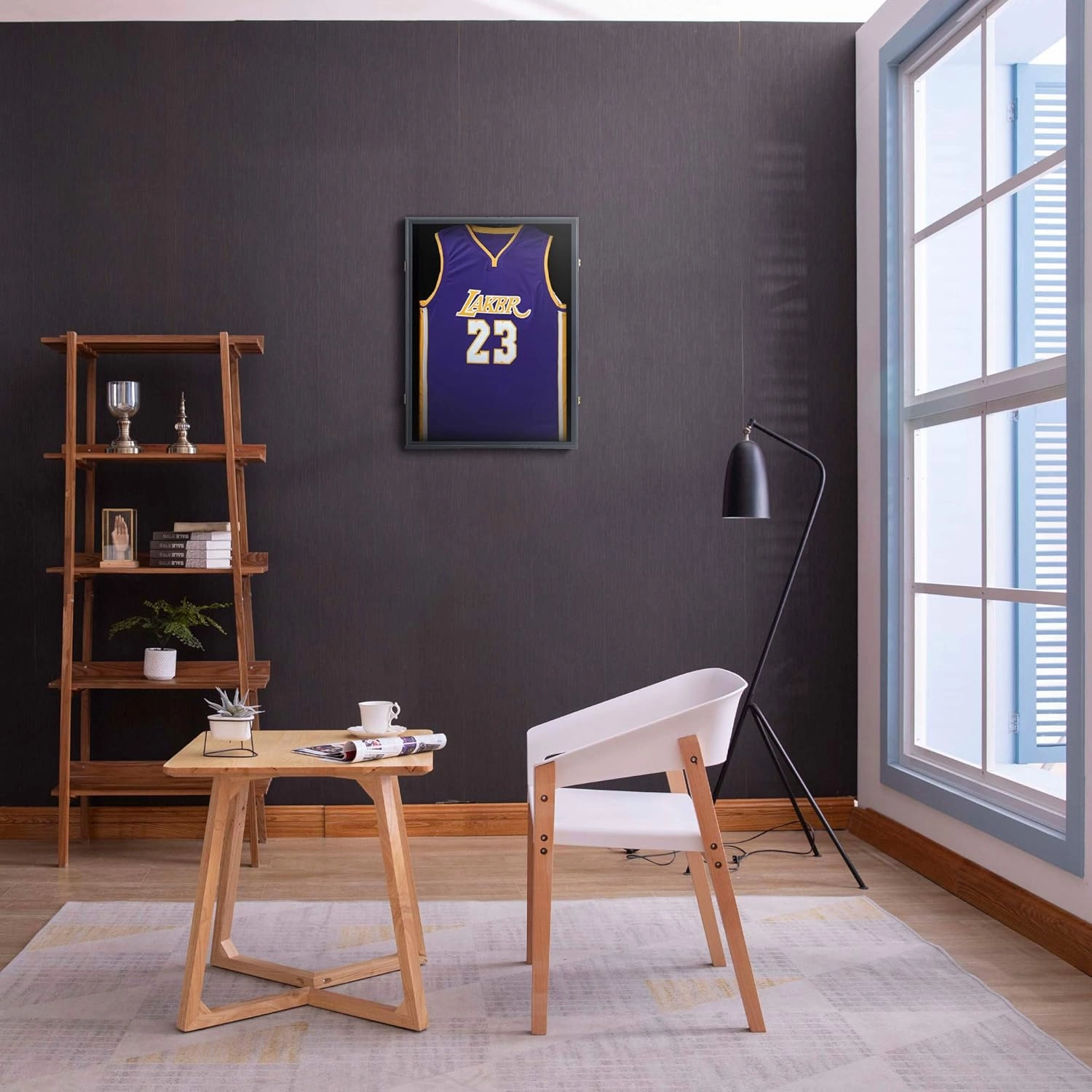 Jersey Display Frame Case, Large Lockable Shadow Box Sports Jersey Frame with 98% UV Protection Acrylic and Hanger for Baseball Basketball Football Shirt