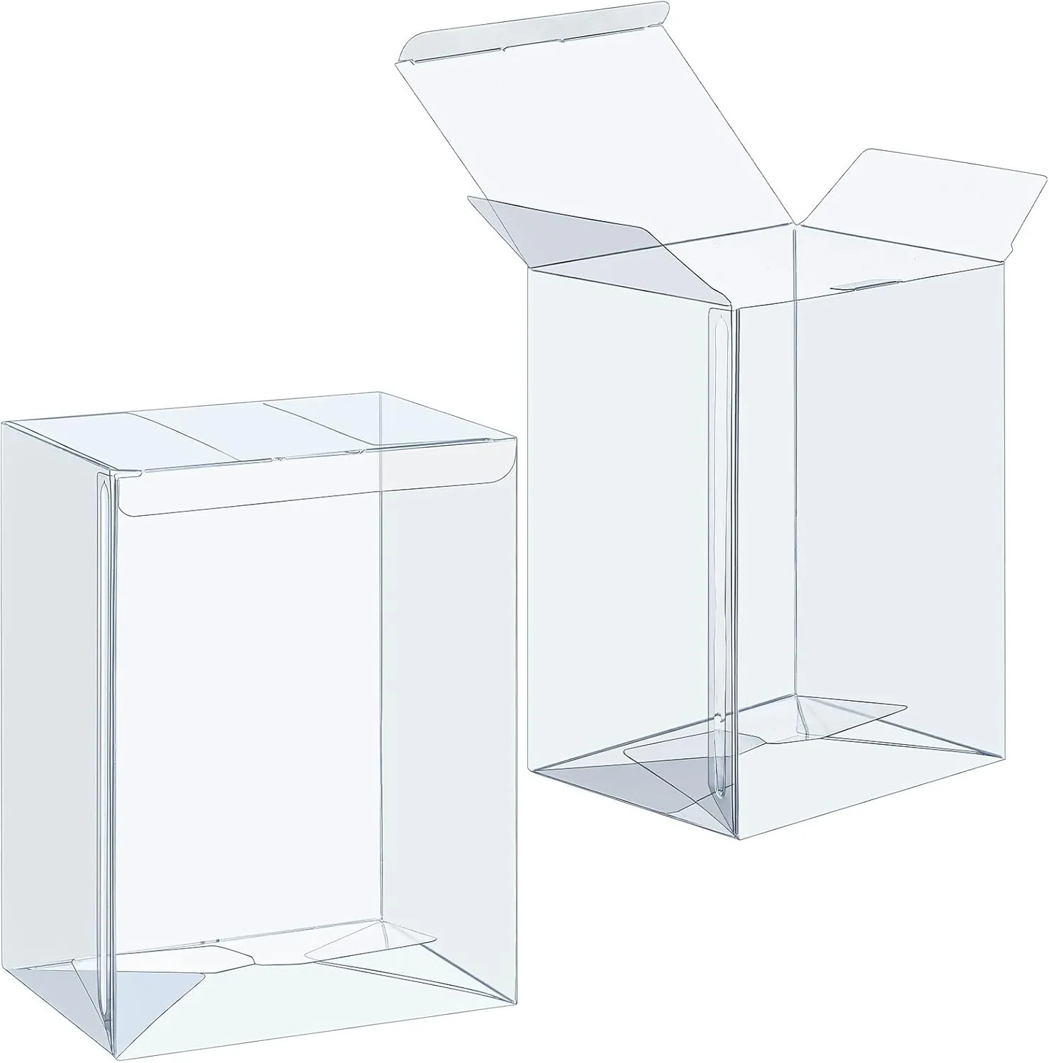 Jetec 30 Pcs Clear Plastic Toy Protector Case 4 Inch Toy Display Vinyl Collectible Figure Display Case Toy Clear Soft Protector Box for Toy Protection
