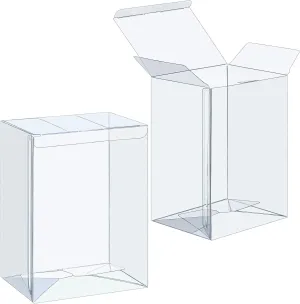 Jetec 30 Pcs Clear Plastic Toy Protector Case 4 Inch Toy Display Vinyl Collectible Figure Display Case Toy Clear Soft Protector Box for Toy Protection