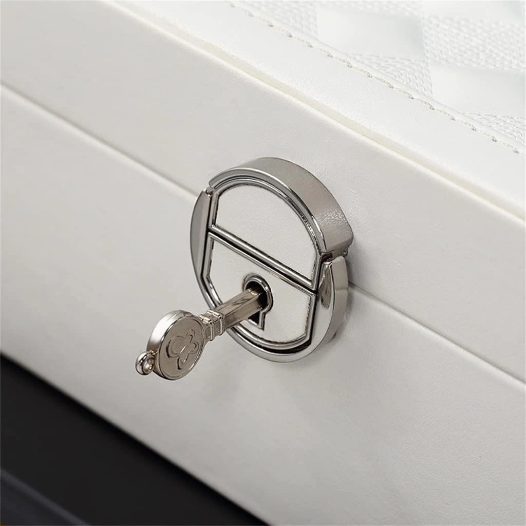 Jewelry Box European Style Locked Jewelry Storage Box Jewelry Watch Necklace Bracelet Box (Black 26.5 * 26.5 * 8.5cm)
