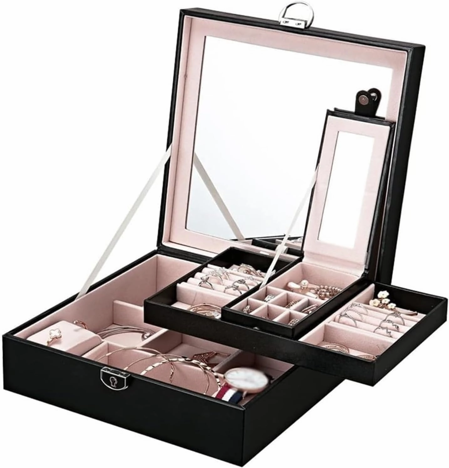 Jewelry Box European Style Locked Storage Watch Necklace Bracelet
