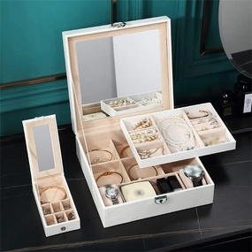Jewelry Box Locked Storage Watch Necklace Bracelet(Black)