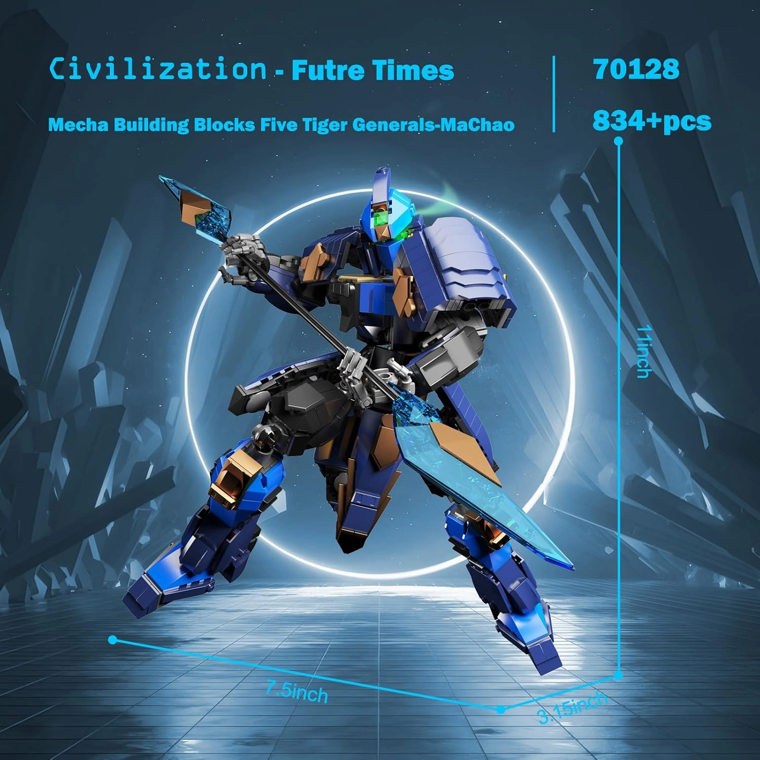 JMBricklayer Mech Building Sets for Adults 70128, Cool Mech Sets Hero Figure Robot Display Model, Mecha Construction Set for Boys 8-14 Girls, Collectible Mechs Gifts Idea for Adult Teen(834 Pieces)