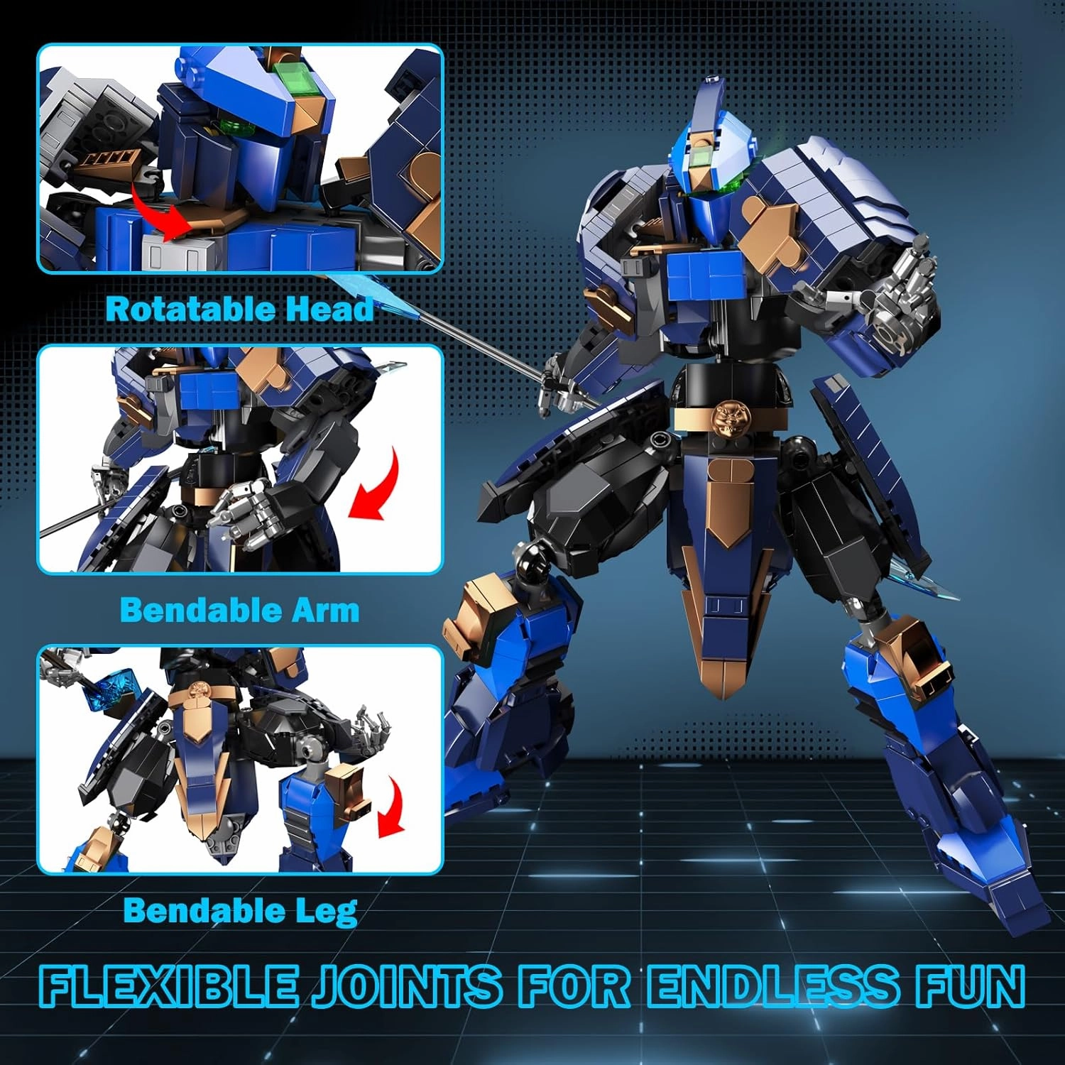 JMBricklayer Mech Building Sets for Adults 70128, Cool Mech Sets Hero Figure Robot Display Model, Mecha Construction Set for Boys 8-14 Girls, Collectible Mechs Gifts Idea for Adult Teen(834 Pieces)
