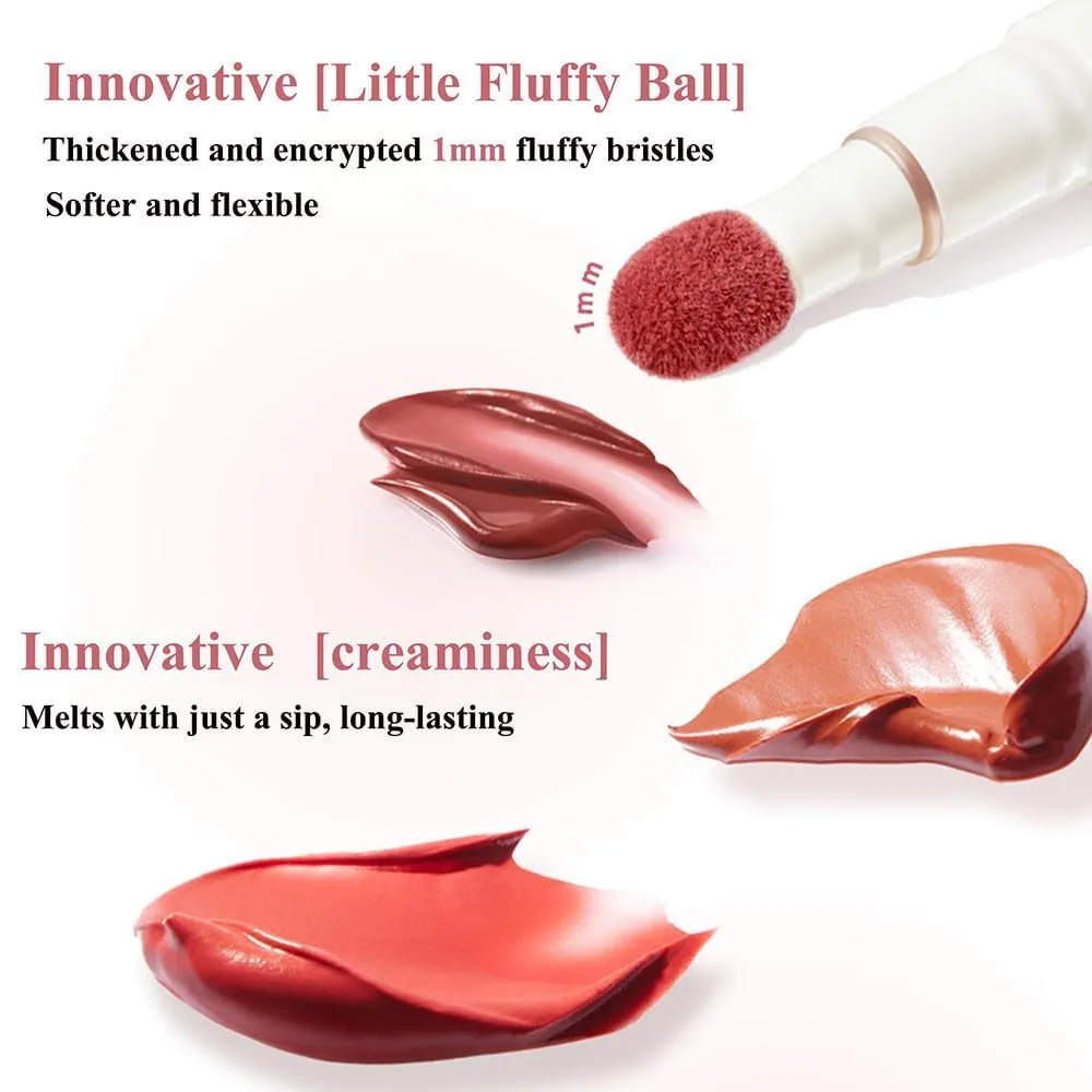 Judydollll Cushion Lip Powder Cream, Matte Air Cushion Lip Cream, Long Lasting Waterproof Lippie, Velvet Matte Lipstick (#N17)