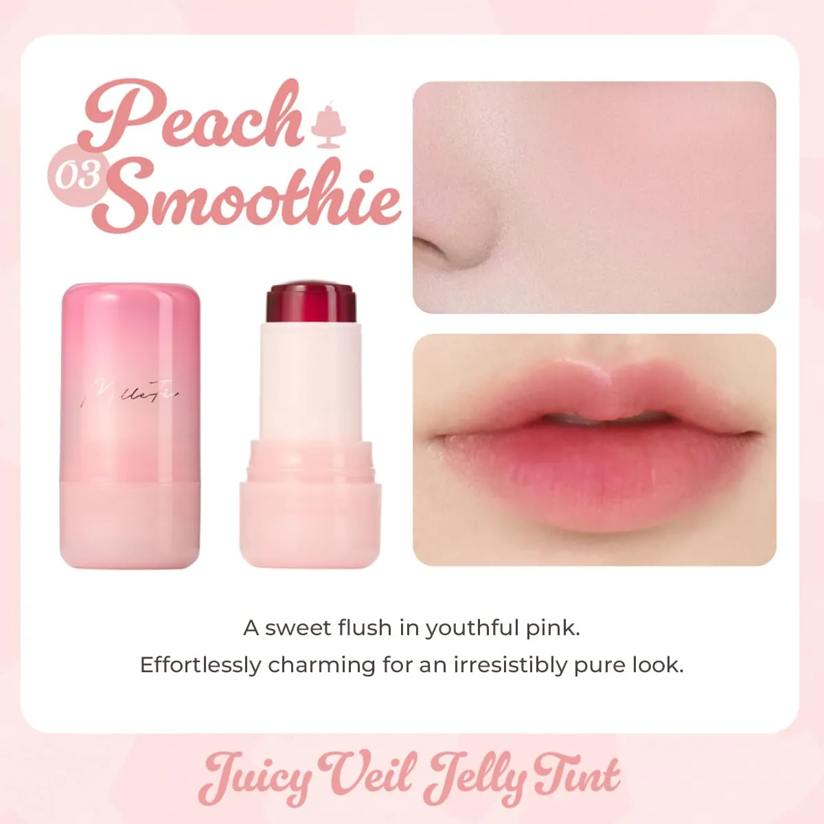 Juicy Veil Jelly Tint 03 Peach Smoothie, cheek, cheektint, cheektint by Jelly, lip and cheektint, cheektint stick