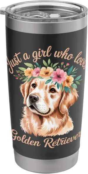 Just a Girl Who Loves Golden Retrievers Stainless Steel Insulated Tumbler